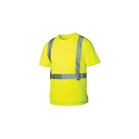 Pyramex LUMEN-X Hi-Vis Lime T-Shirt w/ Reflective Strips - Size XL RTS2110XL